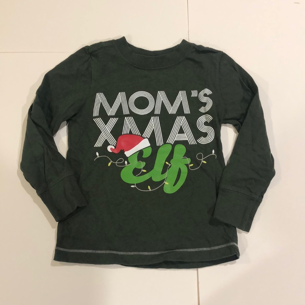 Old Navy 4T Mom’s Xmas Elf Christmas Pajamas Long Sleeve shirt Size 4T
